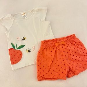 Gymboree Preppy Peach Bumble Bee Set
